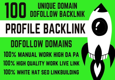 I will do 100 manual high DA SEO profile backlinks