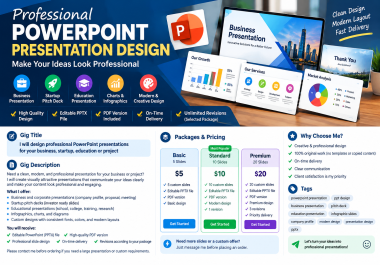 I will design professional PowerPoint presentations for business,  startups and education