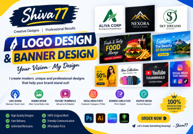 Custom logo & graphic design for social media,  business & branding