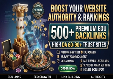 500 High Authority EDU Backlinks Casino Gambling
