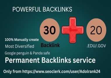 High-Quality 30 Backlink + 20 Edo safe SEO Backlinks High DA- 80 To 90 Plus