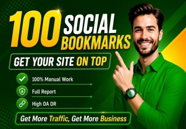 100 Manual Social Bookmark Backlinks on High DA DR Platforms,  Quality Over Quantity