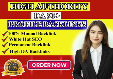 I Will Make 40 High Quality DA 90+ SEO Manual Profile Authority Backlinks.