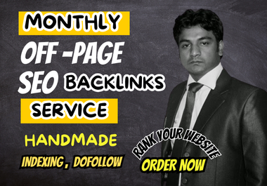 Monthly off page SEO service with authority dofollow backlinks