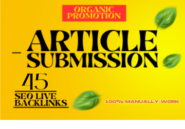 Top Quality ARTlCLE Backlinks for Organic SEO Traffic
