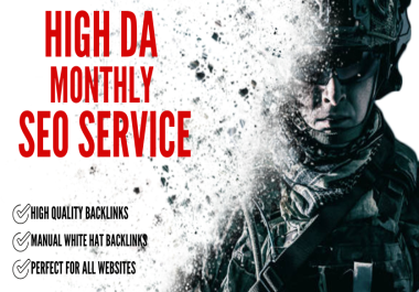 Complete monthly SEO service with high quality white hat backlinks