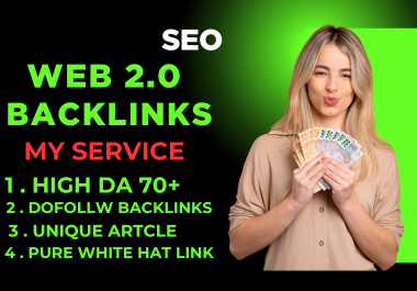High DA 80 Plus web 2.0 dofollow Backlinks with 100 unique SE0 optimized