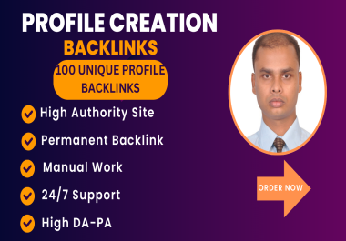 I Will Provide 100 High Quality Profile Creation Backlinks to boost up your Website Ranking