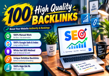 100 SEO Backlinks to Increase Website Authority & Search Visibility