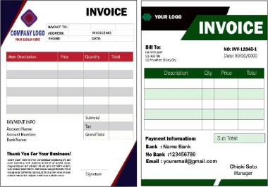 I Will Design a Unique,  Branded,  Modern and Professional Invoice Template for Your Business
