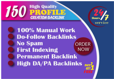 Increase Your SEO with 150 High-Authority Profile Backlinks DA/PA/TF/CF Up to 100