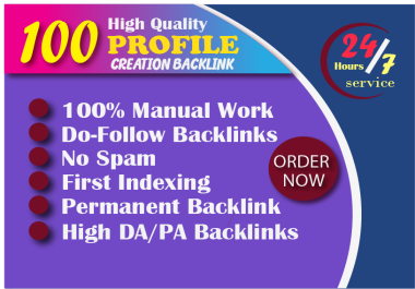 Increase SEO Ranking with 100 High-Authority Profile Backlinks