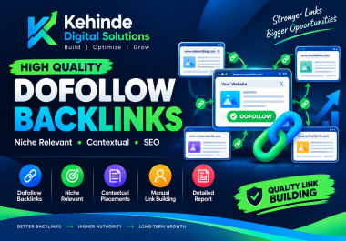 I will build high quality dofollow backlinks for SEO