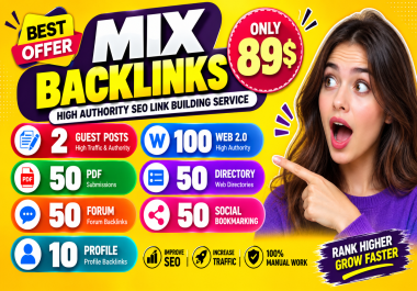 I Will Build High Authority Mix Seo Backlinks Guest Posts,  Web 2.0 & Dofollow Off page Backlinks