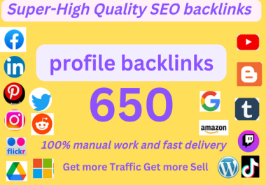I will create 650 indexable seo profile backlinks with high rank