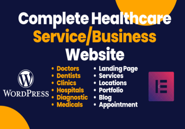 I will build,  design,  redesign medical,  healthcare,  doctor,  hospital wordpress website