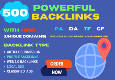 Boost Your Website SEO with 500 Powerful High-Quality Backlinks