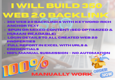 I Will Provide 350 Powerful Web 2.0 Backlinks for Safe SEO Growth