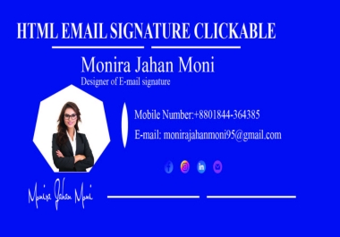 I will provide modern clickable html email signature