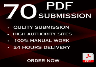 I will do PDF submission manually on 70 high da sharing sites