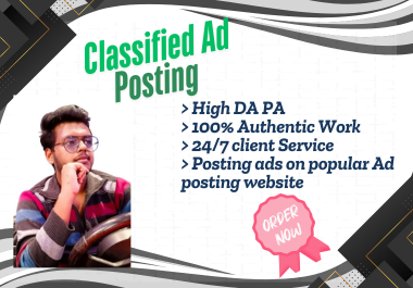 I Provide 100+ Classified ad post backlink service