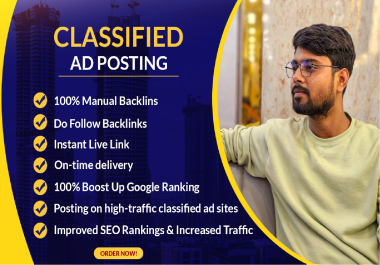 Manually 100+ Classified Ad Posting Backlinks SEO Services for Improved Rankings