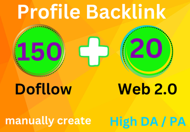 I will give create profile best 150 backlinks + web 2.0 of DA-90 rank on google your website.