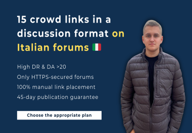 15 crowd links on Italian forums DR 20+ in a discussion format