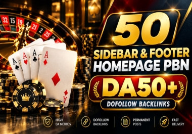 Build 50 Permanent Sidebar PBN-blogroll-footer DA 50+ homepage PBN Backlinks