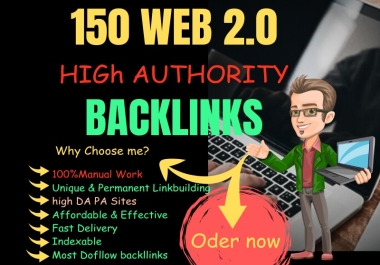 150 Web 2.0 High Authority Back links Dedicated Accounts