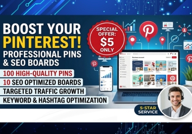 I Will Create 100 High Quality Pinterest Pins and 10 SEO Optimized Boards