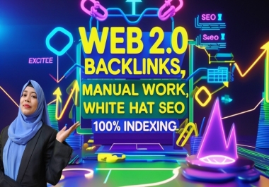 create 50 highly effective Web 2.0 backlinks with unique content to improve your SEO ranks