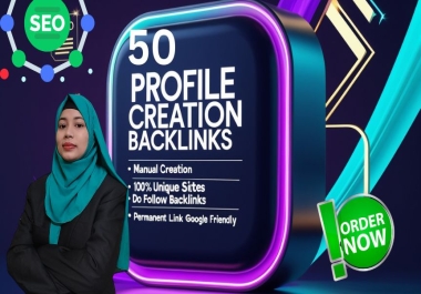 Create category-relevant profile backlinks 50 dofollow to improve SEO rankings