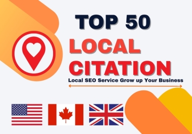 I will rank your business for google with 50 local citations directory