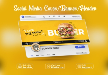 I'll create a professional&nbsp social media header or cover for YouTube,  Facebook,  and other platforms.