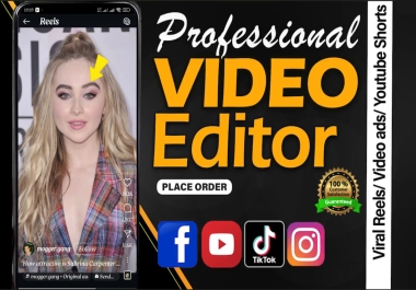 I Will do youtube video editing,  shorts,  instagram reels edits 1-3 Minute video