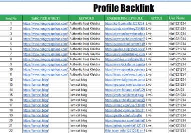 I Will Create 200+ High-Quality Profile Backlinks to Boost Your SEO