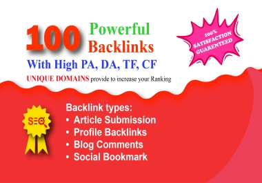 Increase Ranking with 100 Unique Authority Backlinks