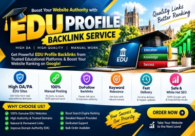 50 High Authority Do-follow powerful EDU backlinks