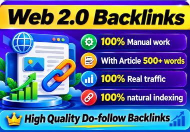 Write and Quickly publish 5 Web 2.0 backlinks for your relevant niche with 500+ word Content