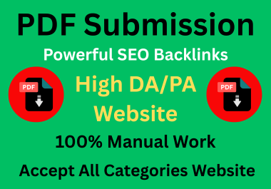 I will do 32 Manual PDF submissions and dofollow backlinks High DA PA document or PDF sharing sites