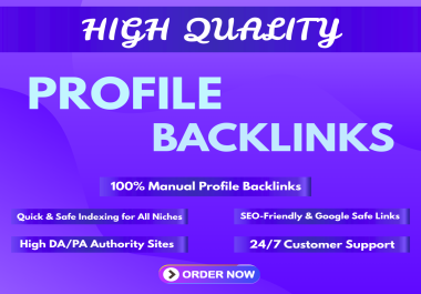 Create 50 High Quality Profile Backlinks for SEO Ranking