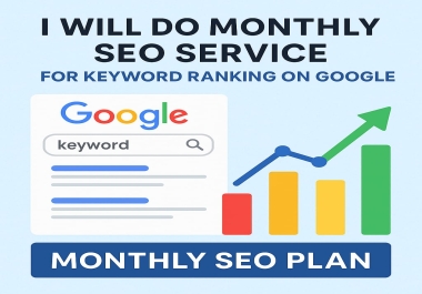 Monthly 20 days SEO service ON and OFF page and Link building for keyword ranking