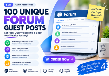 100 unique forum guest Posts check samples before ordering