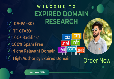 I Will Research High DA Authority Expired Domains with Powerful Backlinks