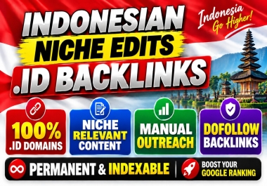 I Will Build 5 Premium Indonesian Niche Edits. ID Dofollow Backlinks for Higher Google Rankings