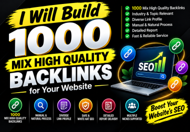 I Will Build 1000 Mix High Quality Backlinks for Website
