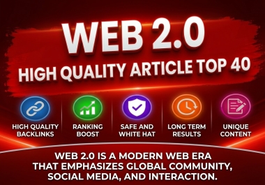 I will create 40 high quality web 2.0 backlinks for SEO ranking