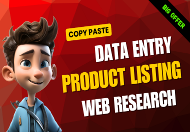 I will do fast and accurate data entry,  copy paste,  web research,  and typing work