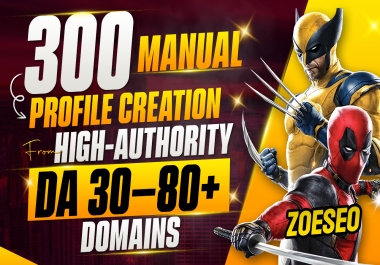 Get 300 ultimate profile creation Backlink from high DA/PA domains